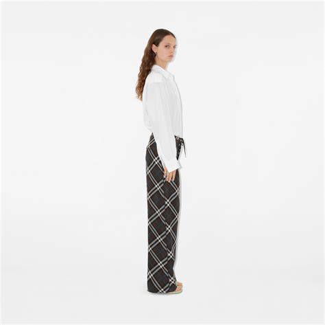 Check Silk Pyjama Trousers in Snug 